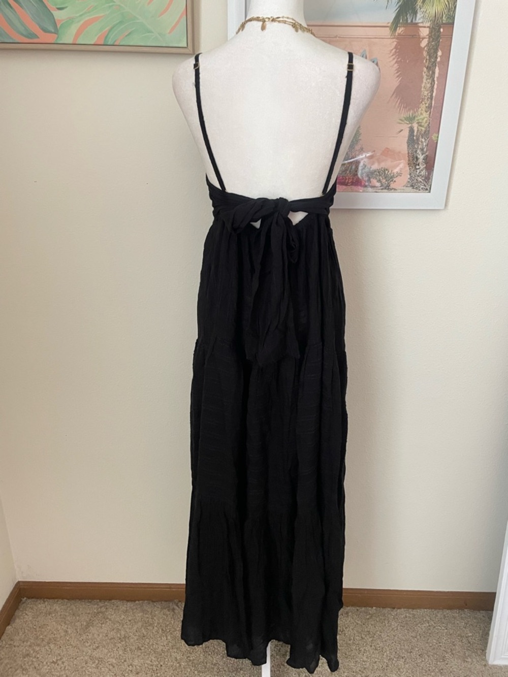 L*SPACE Santorini Cover-Up Midi Dress in Black Size Medium Anthropologie - Picture 5 of 5